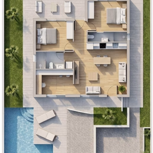 New 3 Bedrooms Bungalows with Private Pool, terrace, Summer Kitchen, Solarium_PILAR DE LA HORADADA