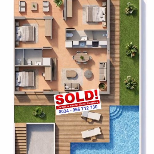 New 3 Bedrooms Bungalows with Private Pool, terrace, Summer Kitchen, Solarium_PILAR DE LA HORADADA