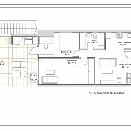 2 Bedrooms Modern reformed Ground Floor Apartment with Storage, Front and Rear Terrace_VILLAMARTIN